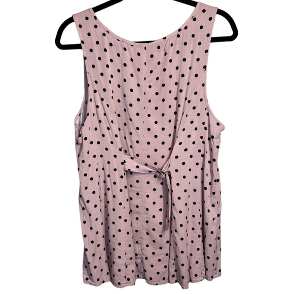 Torrid Polka Dot Mauve Pink Button Front A Line Tank Top Cinch Back Size 0 L 12 - Picture 2 of 8